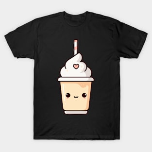 Cute Kawaii Vanilla Milkshake Illustration with a Heart | Kawaii Food Lovers T-Shirt